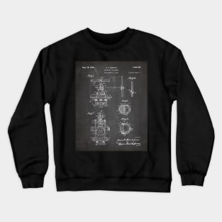 Surveying Patent - Surveyor Construction Builder Art - Black Chalkboard Crewneck Sweatshirt